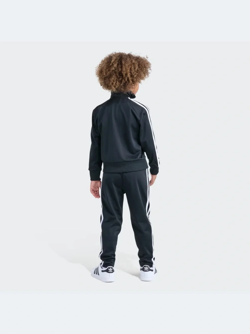adidas Black and White Three-Stripe Tracksuit Set